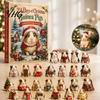 Decorative Acrylic Pendants Guinea Pig Advent Calendar, 24-Day 2D Ornament Set with Christmas Countdown Gift Box Outfits, Tree Hanging Decor, for Pet