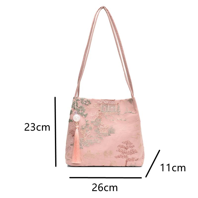 New Chinese Style Retro Bag New Models Silk Jacquard Fashionable Minimalist Bag Single Shoulder Diagonal Cross Women's Bag