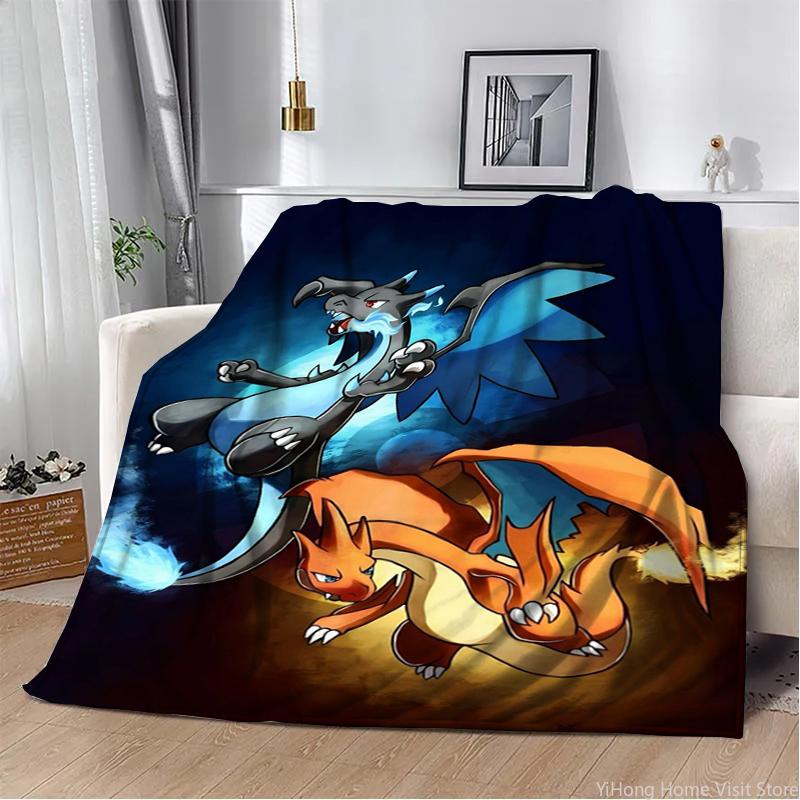 Pokemon Charmander Cute Cartoon Flannel Fluffy Throw Camping Blankets for Children Sofa Throw Thin Picnic Blanket Fashion Gifts