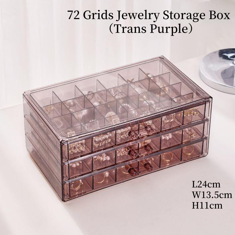 Jewelry Box Organizer Jewelry Cases for Women Girls Plastic Storgae Container with Grids for Earring, Ring, Necklace, Bracelets