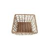 Handwoven Paper Rope Storage Basket, Multi-Purpose Snack & Cosmetic Organizer, Decorative Wire Frame Bin for Home Office