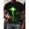 Plus Size Men's T-Shirt Jesus Graphic T Shirts O-Neck Cross Print T-Shirt for Men Short Sleeve Summer Tee Shirt Men Street Wear