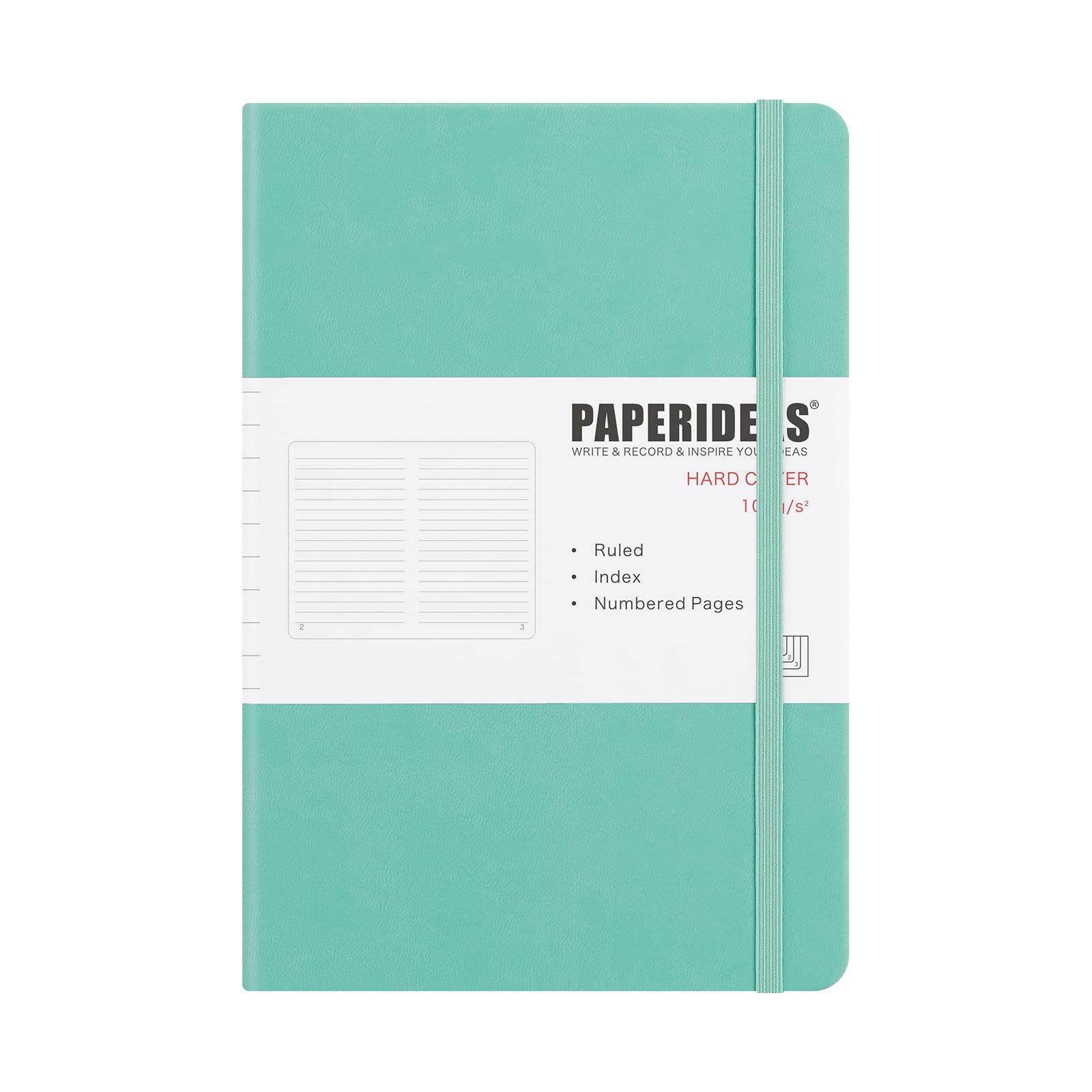 

PAPERIDEAS Note A5 Hardcover mint (horizontal ruled, green)