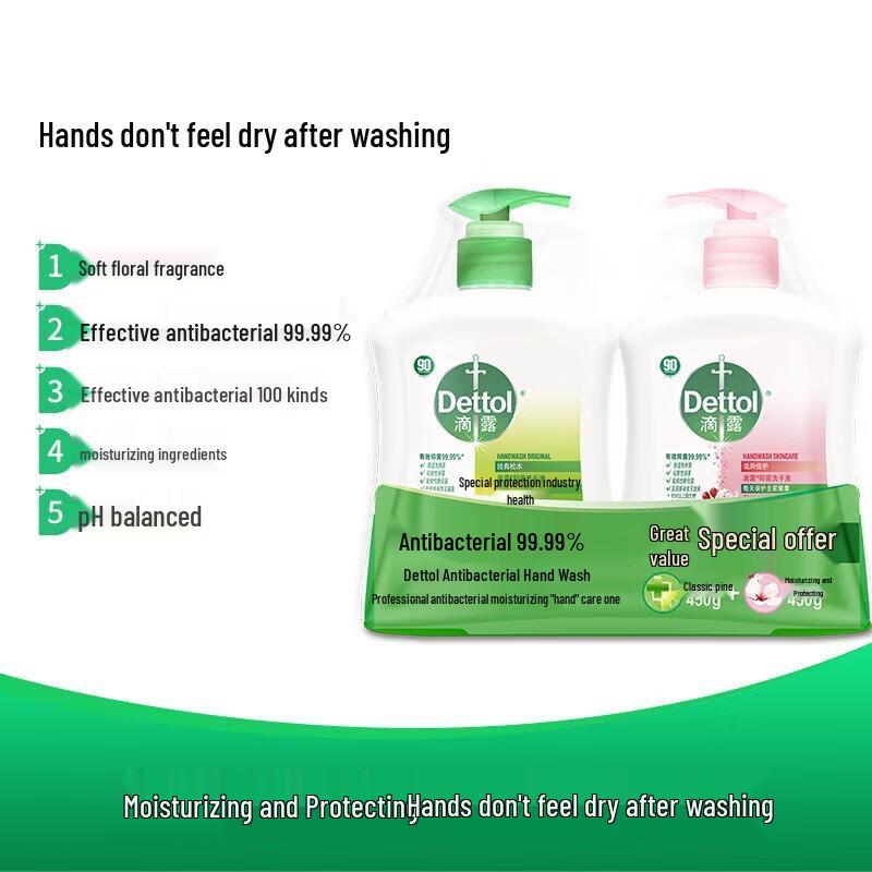 Dettol Hand Wash Moisturizing & Pine Scent Bundle
