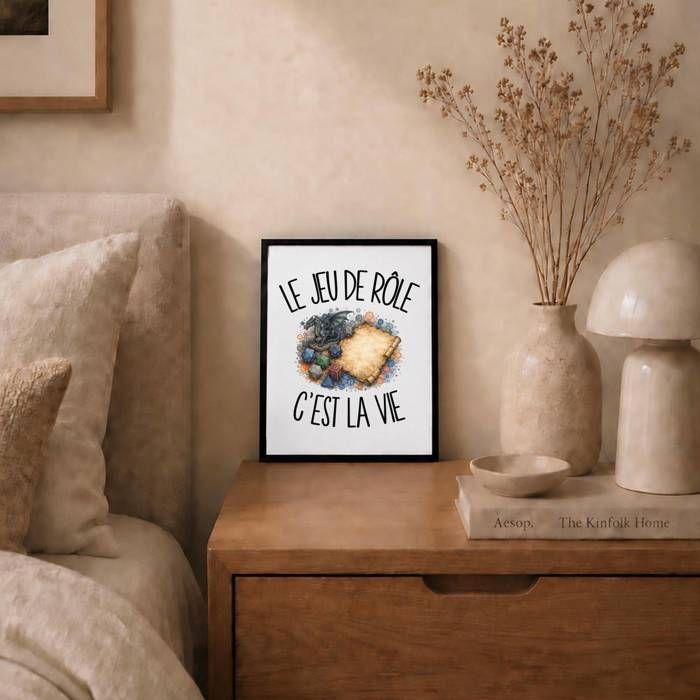 Poster Le jeu de rôle c'est la vie | Affiche Papier Photo 310 g Finition Perlée Format Taille A4 | Décoration Murale Salon Chambre