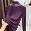 Pullovers Tops Women Long Sleeves Autumn Winter Padded Blouse Half Turtleneck Loose Long Sleeve Shirt Slim Pullover Tops