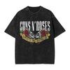 T-shirt Lavé Guns N Roses Homme Vintage Coton T-shirts Été Col Rond Harajuku T-shirts Design Hauts