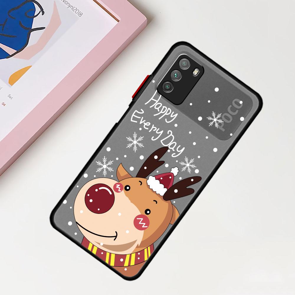 Snow Merry Christmas Case For Xiaomi Mi Poco X3 NFC M3 11 10 12 9T 11T 10T Pro Note 10 Lite Matte Hard Phone Covers
