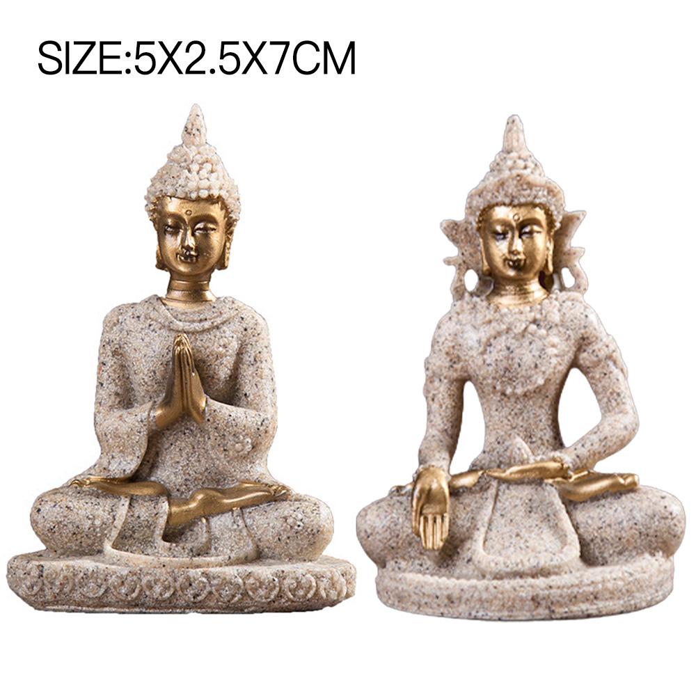 Thailand Buddha Statue Sculpture Table Art Home Room Decoration Suitable for Office Wine Cooler Decor