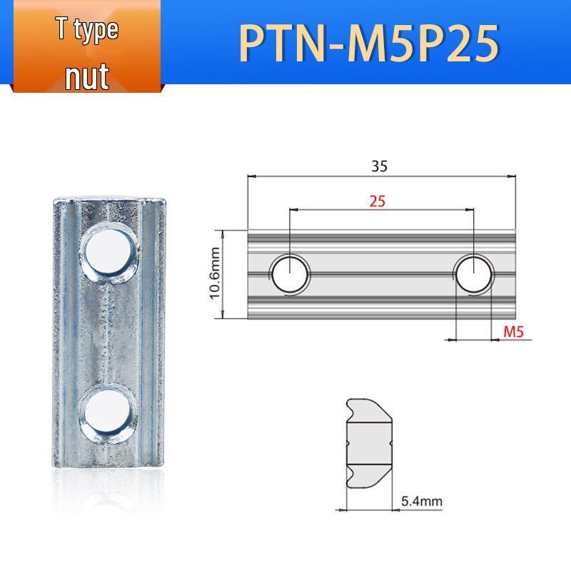 Leidun Euro Standard Aluminum Profile T-Nut Slider PTN-M4-M6, High Wear Resistance.