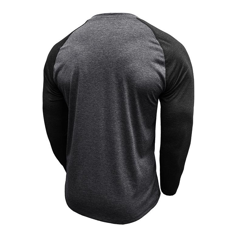 T-shirt casual da uomo a maniche lunghe raglan, vestibilità larga