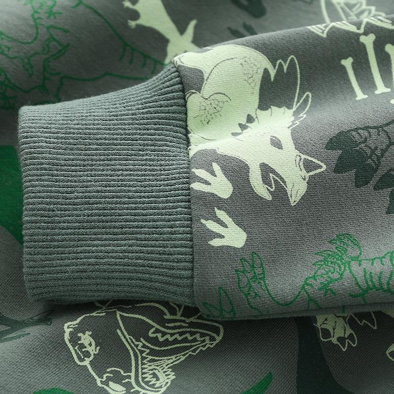 Grüner Langarm-Kapuzenpullover für Kinder, modischer Jungen-Kapuzenpullover