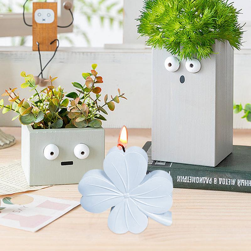 St Patrick's Shamrock Candle Silicone Mold Handmade Soap Aromatherapy Gypsum Resin Ice Mould Candle Making Kit Home Decor Gifts