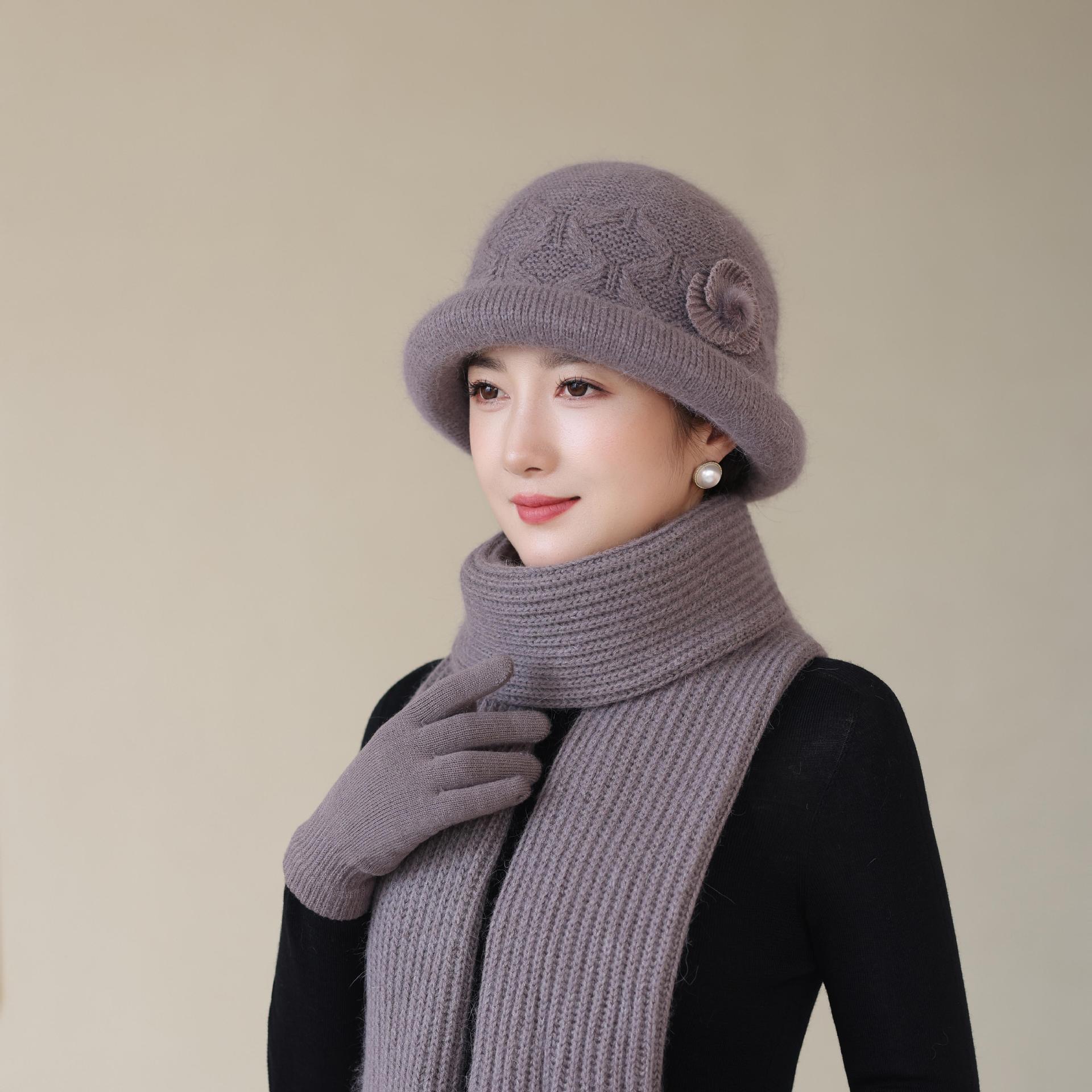 

Autumn and Winter Woolen Hats for The Elderly and Grandma Warm Knitted Hats for Middle Aged and Elderly Mothers Cotton Hats Ladies Hats New Style one size