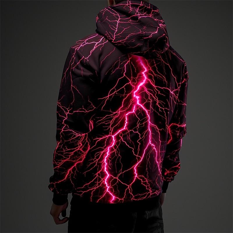 Men's Graphic Lightening Hoodie Hoodies Sweatshirt Fashion Daily Basic Casual Long Sleeve Hooded