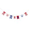 Usa Felt Banner Garland With Star Stripes For Independence Day Home Decor