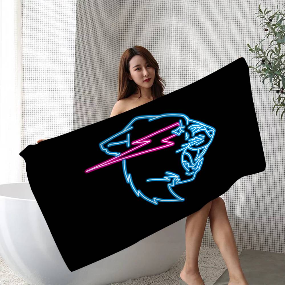 Dalangpa White Game Blogger Mr-Beast Anime Beach Swimming Towel Soft Absorbent Washcloth Children's Gifts For Kids Travel Camping Gym