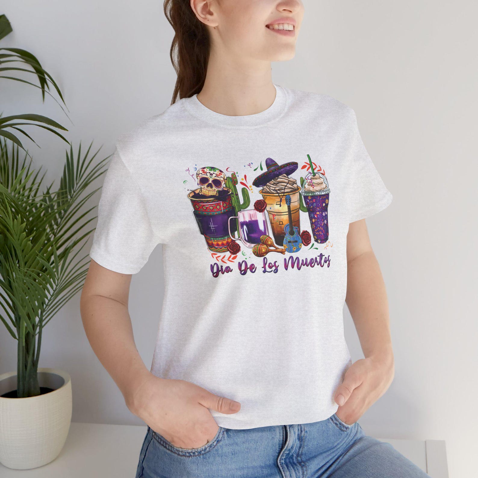 Sugar Skull Coffee T-Shirt: Dia de los Muertos Unisex Tee M
