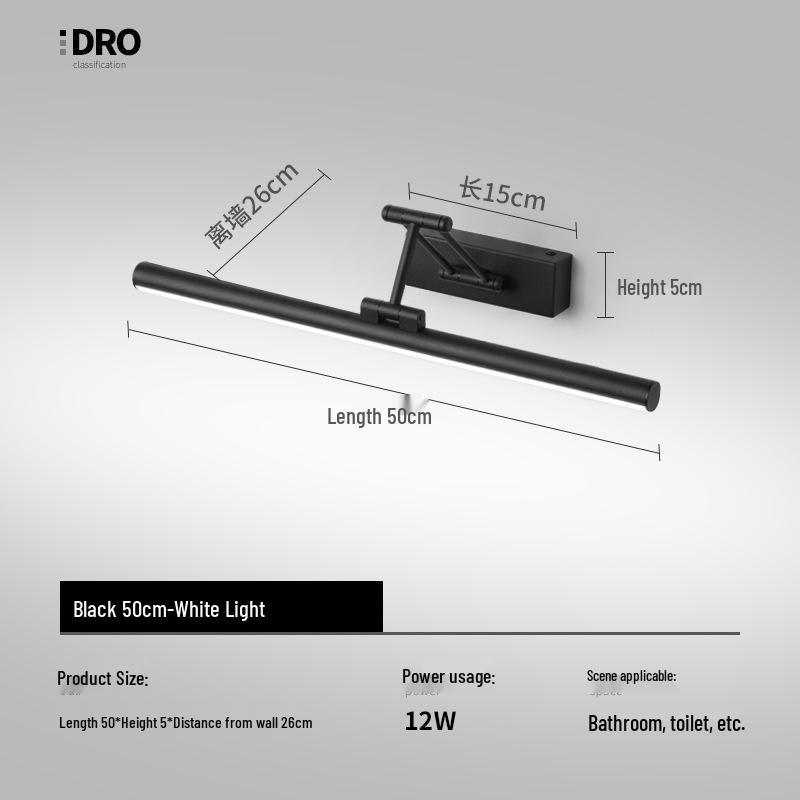 Nordic Minimalist LED Vanity Light: Punch-Free Bathroom Mirror Cabinet with Tricolor Makeup Lighting.