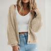 Fashion Casual Women's Knitted Cardigan Sweater Long Sleeves Loose Buttons Short Cardigans Jacket for Women Autumn and Winter Warm Knitwear Coat 25114