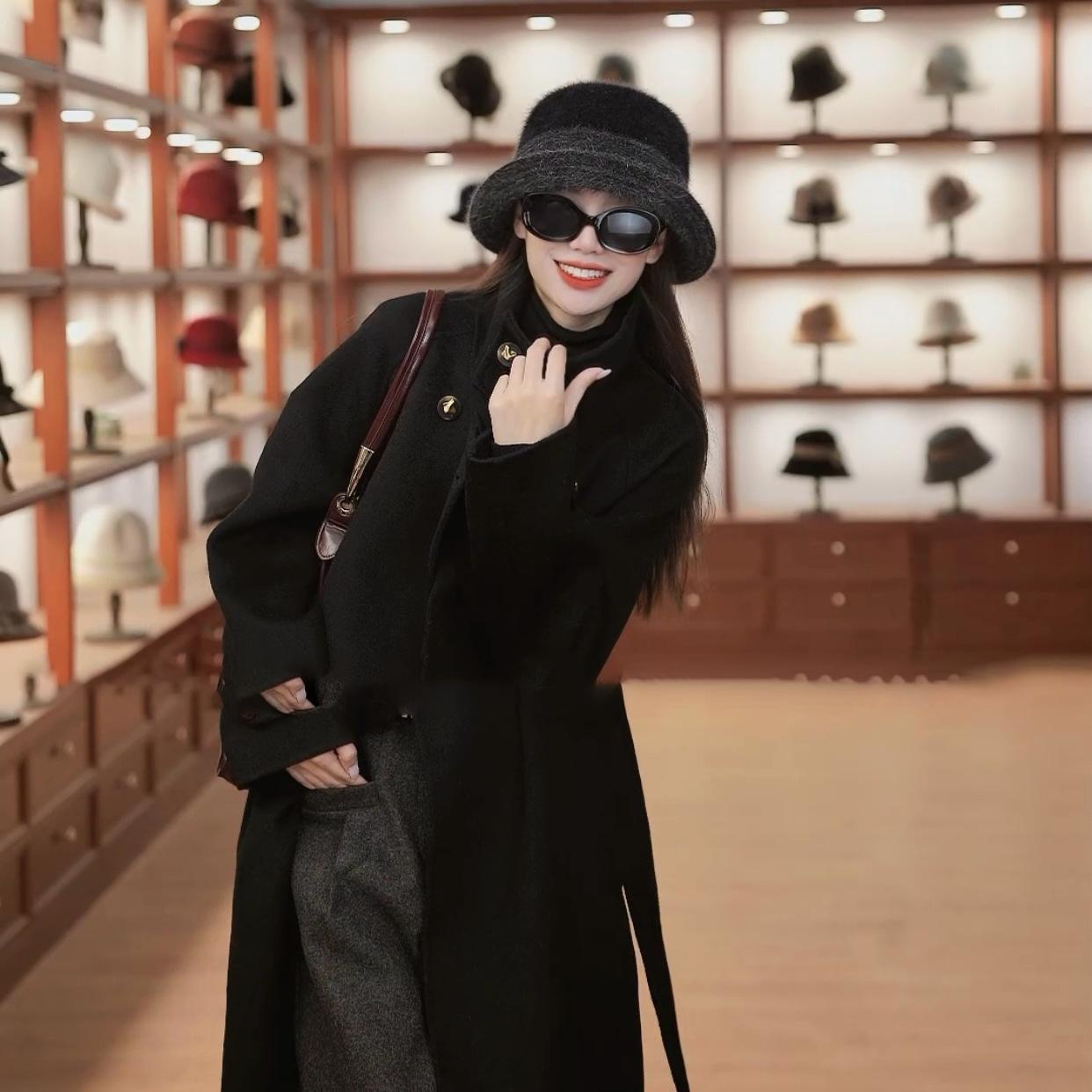 

Ангоровая шляпа-рыбачка для женщин на осень и зиму, вязаная шляпа из австралийской шерсти, трендовая шляпа-горшок с контрастными полосками