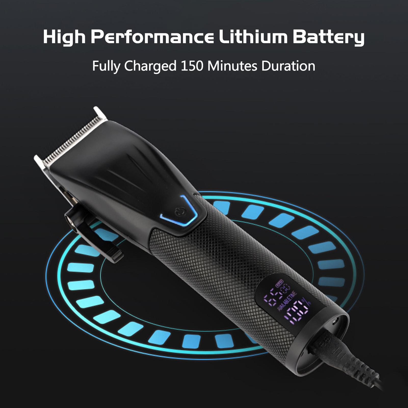 

Professional Electric Hair Clipper Set Intelligent Display Speed Adjustable Strong Motor Low Noise