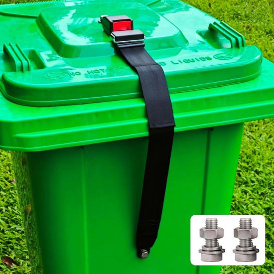 1 PC Buckle Type Trash Can Locks for Animals Semi-Automatic,Trash Can Lid Lock,Universal Trash Can Lock Belt,Garbage Trash Can Lid Locks for 1
