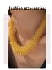 Extra velký pružinový trendy zlatý choker s přehnaným designem z titanové oceli