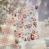 Tomoni Embossed Winter Cute Dog Family Nail Stickers - Children's Creative Christmas Journal Collage.
