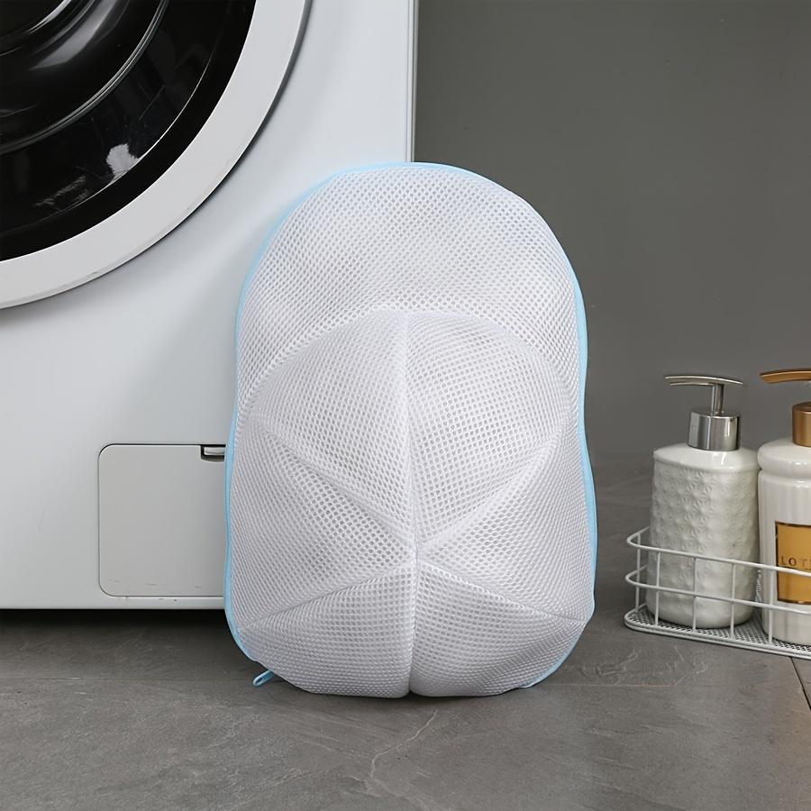 1pc Woven Polyester Oval Hat Washing Bag with Zipper Closure, Anti-Deformation and Anti-Winding Mesh Laundry Bag for Apparel Care, Laundry Bags