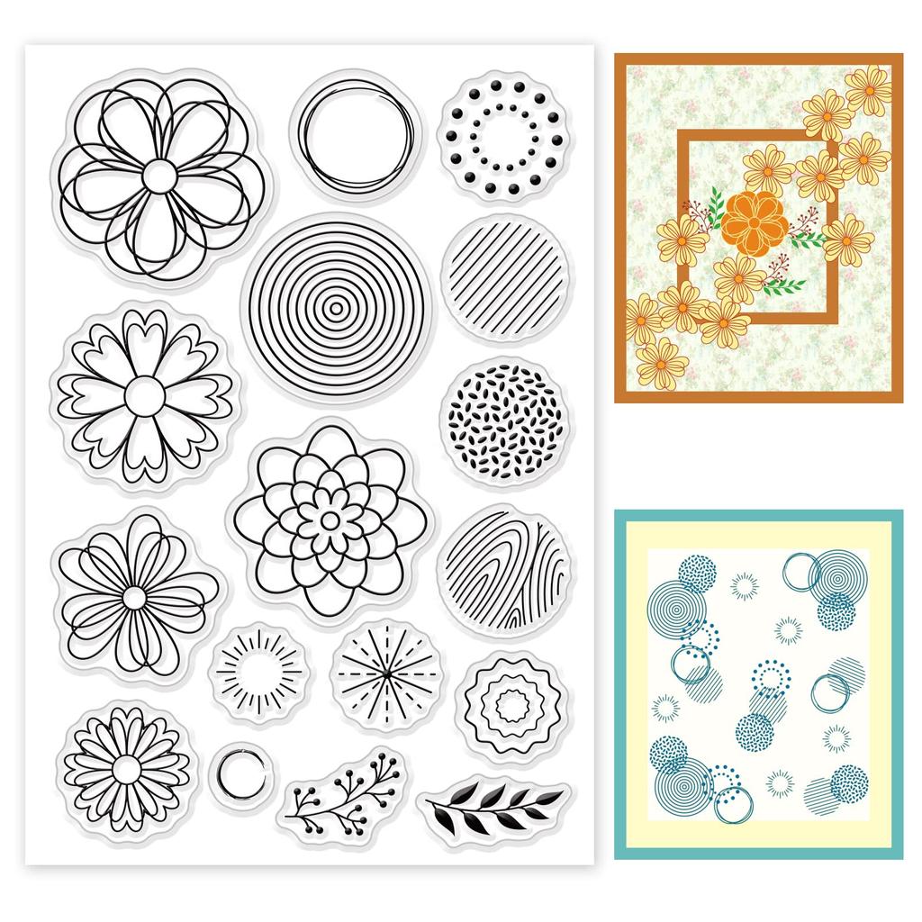 BENECREAT Clear Silicone for and Albums Stamp, Stamp, Flower, Round, Transparent, Planners, Seals, Scrapbooking, Calendars,