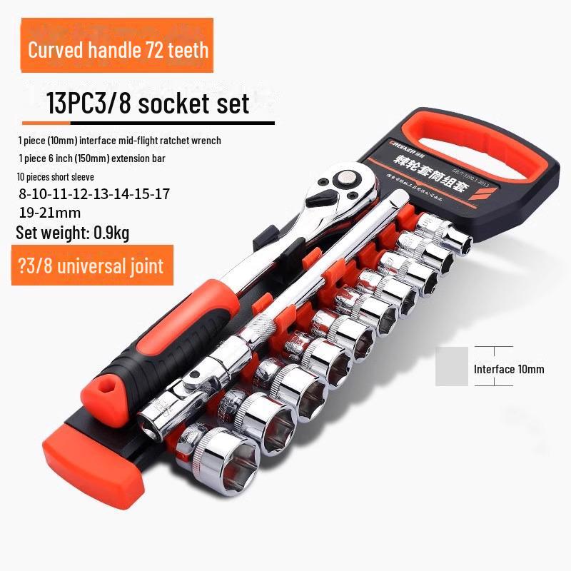 Green Forest Ratchet Wrench Set: Multifunctional Quick Release Socket Set for Auto Repair, Includes Large, Medium, and Small Ratchets.