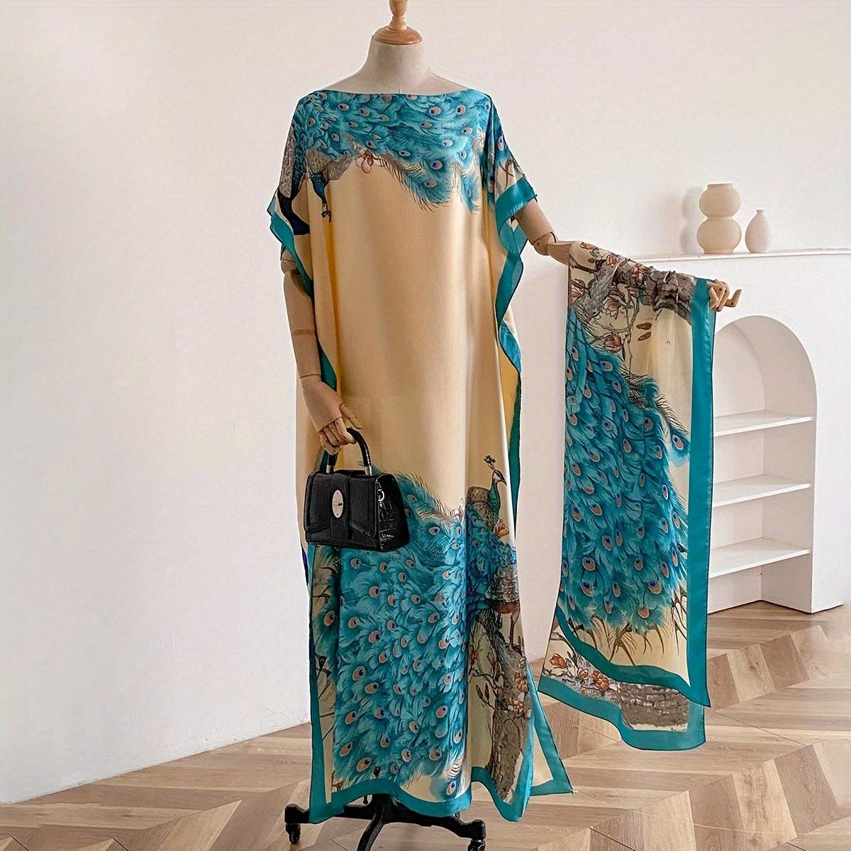 

Women S Flower Butterfly Peacock Print Shawl Scarf Set Elegant Casual Soft Scarf & Bohemian Shawl Beach Vacation Set