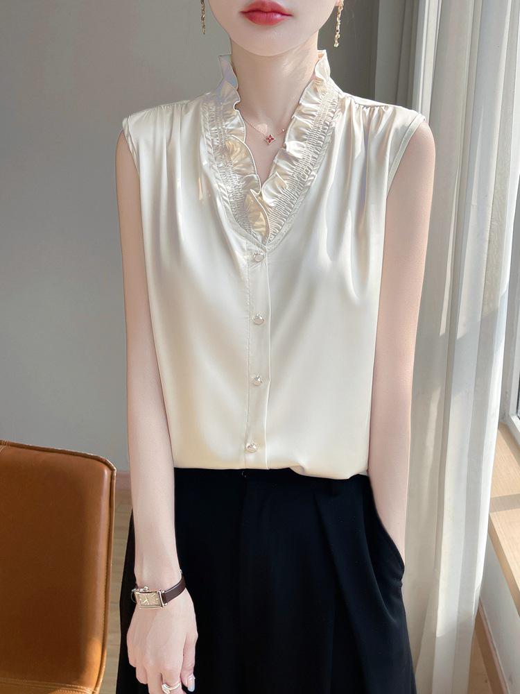 Elegant Women's Frill-Edged Vest Top - Trendy Summer Fashion