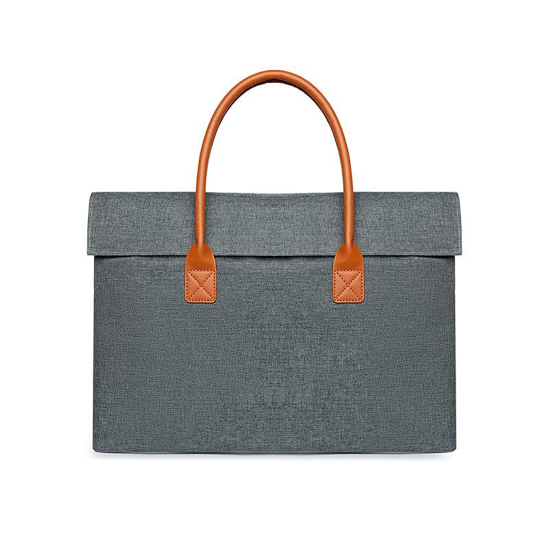 

TS JYL laptop bag,Large Solid Briefcase Business Commute A4 File 15 Inch Laptop Work Presentation Bag 15 inches сірий