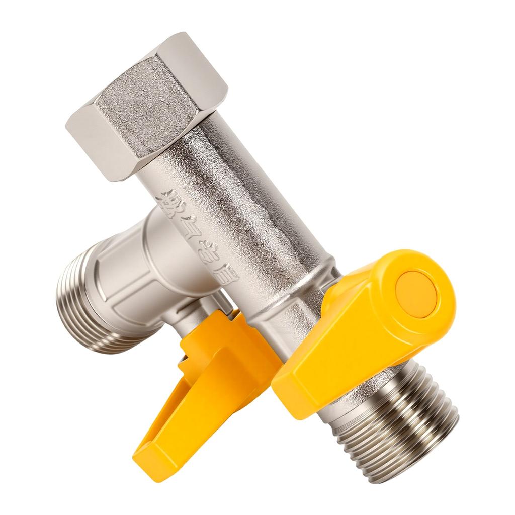 Válvula de Gas de Latón de 3 Vías G1 2in Conector Divisor Tipo T para Tuberías de Gas Calentadores de Agua