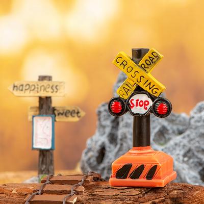 Micro Landscape Moss Decorative Small Ornaments Simulation Road Sign Resin Crafts