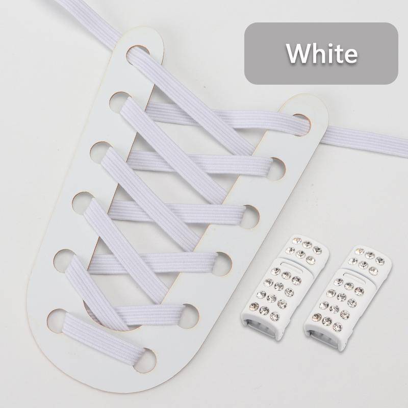 Elastic Laces Sneakers Luxury Diamond Magnetic Lock Shoelaces Without ties Kids Adult No Tie Shoe laces 8MM Width Flats Shoelace