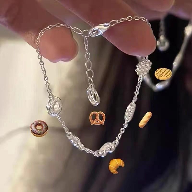 Sweet Donut Bracelet For Women Alloy Unique Design Fresh 2024 Summer