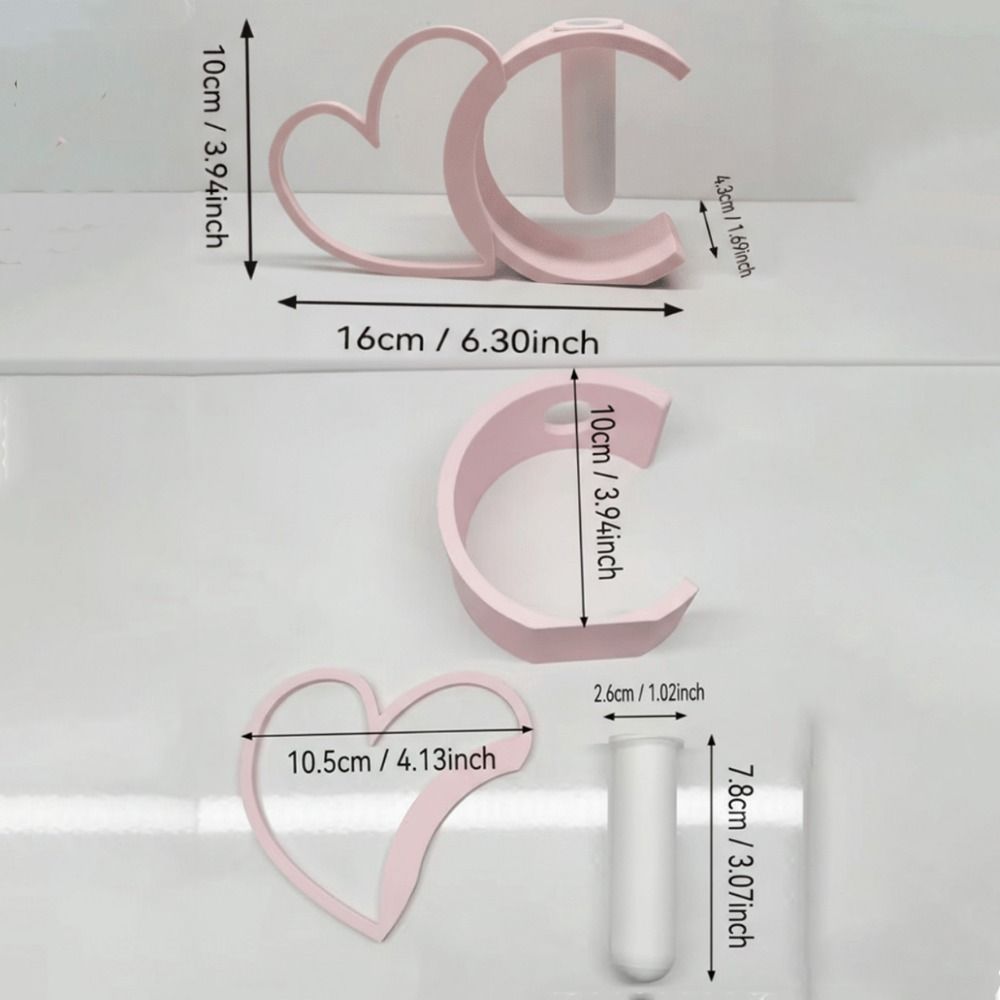 Modern Heart-shaped Vase Imitation Ceramic Hydroponic Vase Flower Vases  Dining Table