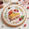 Dessertbrot Dessertkuchen Stickerei-Set DIY Gestempeltes Tuch Kreuzstich-Set Faden Nadel mit EN Anleitung