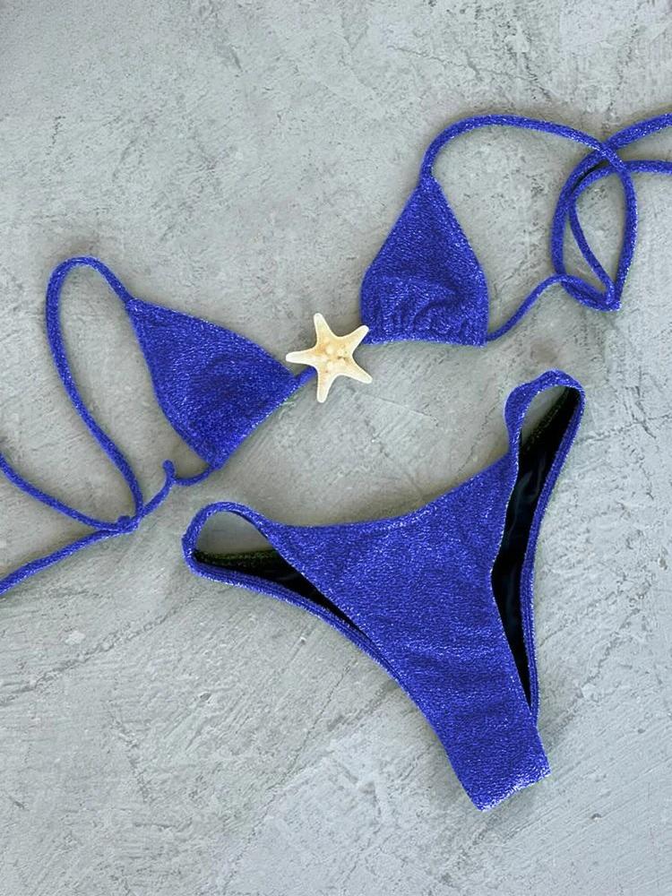 2026 New Sexy Low Waisted Bikini Set Swimsuit Starfish Swimwear Women Solid Strappy Beachwear Bathing Suits Brazilian biquini