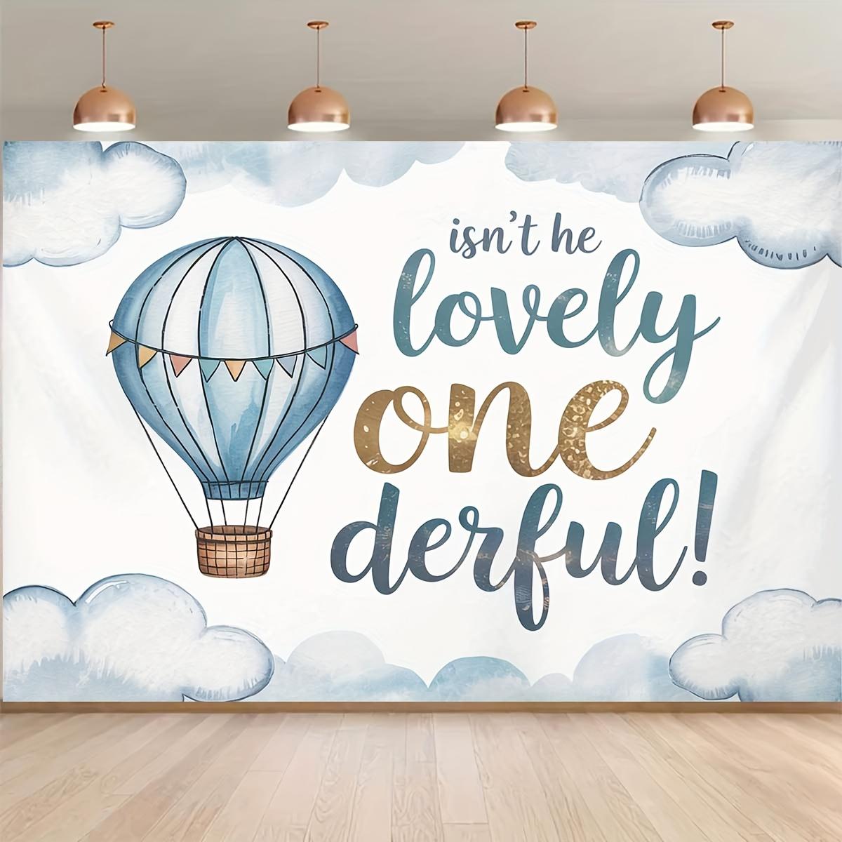 Background banner: Dream hot air balloon  Isn t he so adorable and wonderful!  Birthday party decoration banner, birthday 100x150cm