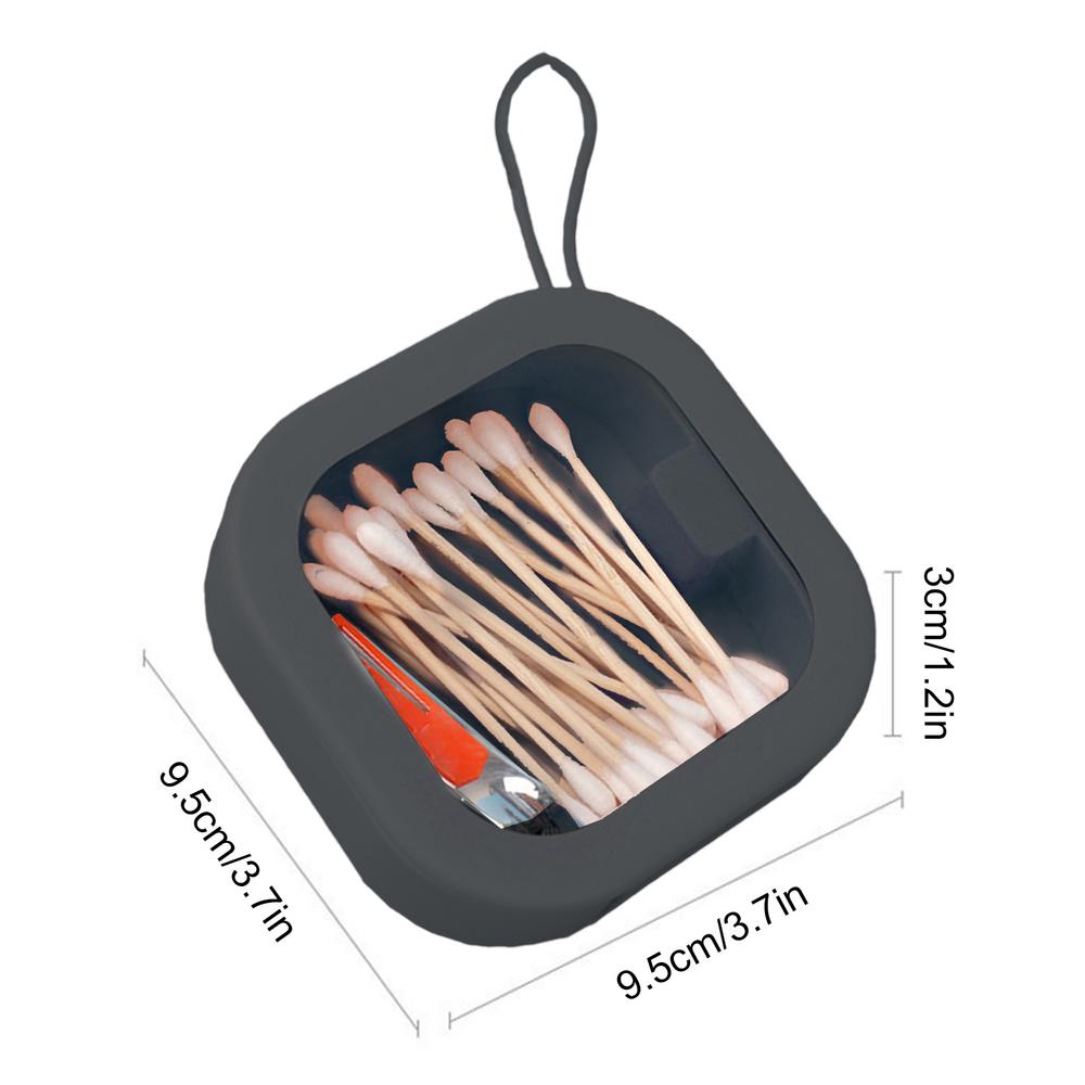 

Portable Travel Hair Tie Storage Box Cotton Swabs Hair Clip Earphones Jewelry Travel Storage Organizer Case With Lanyard чорний
