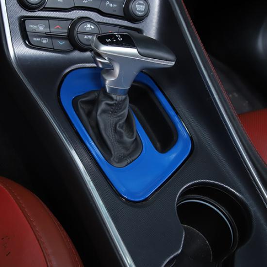 Console Gear Shift Decor Panel Trim Cover Bezel For Dodge Challenger 2015+ Blue
