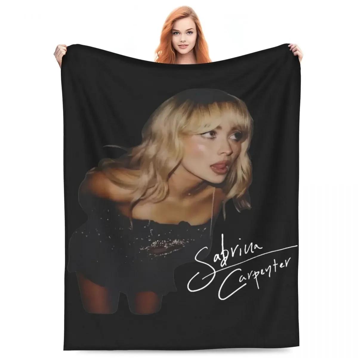 Cozy Sabrina Carpenter Eras Tour 2024 Blanket Merch Bed Decorative Espresso Album Throw Blankets Soft Flannel for Car 75X95CM