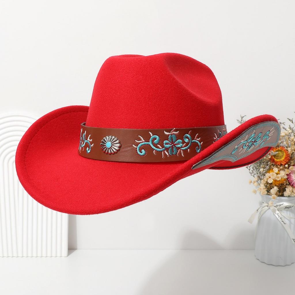 Bohemian-style Suede Western Cowboy Hat with a Rolled Brim, Ethnic-inspired Felt Hat for Men, Women, and Couples