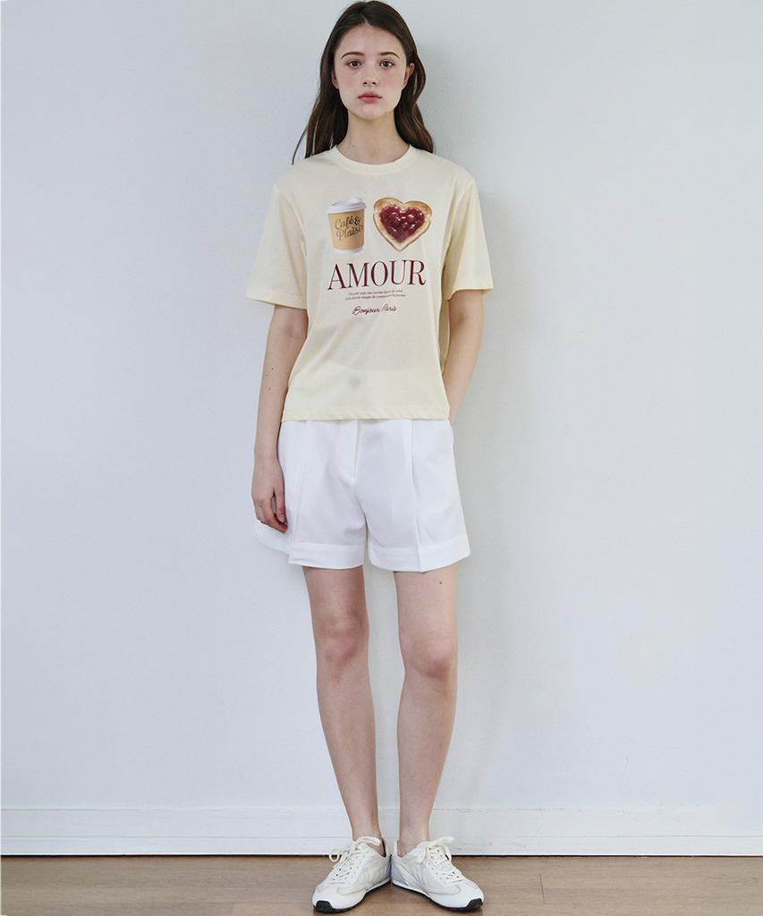 MALOUPE 5218 Amor Graphic T-Shirt (Yellow)