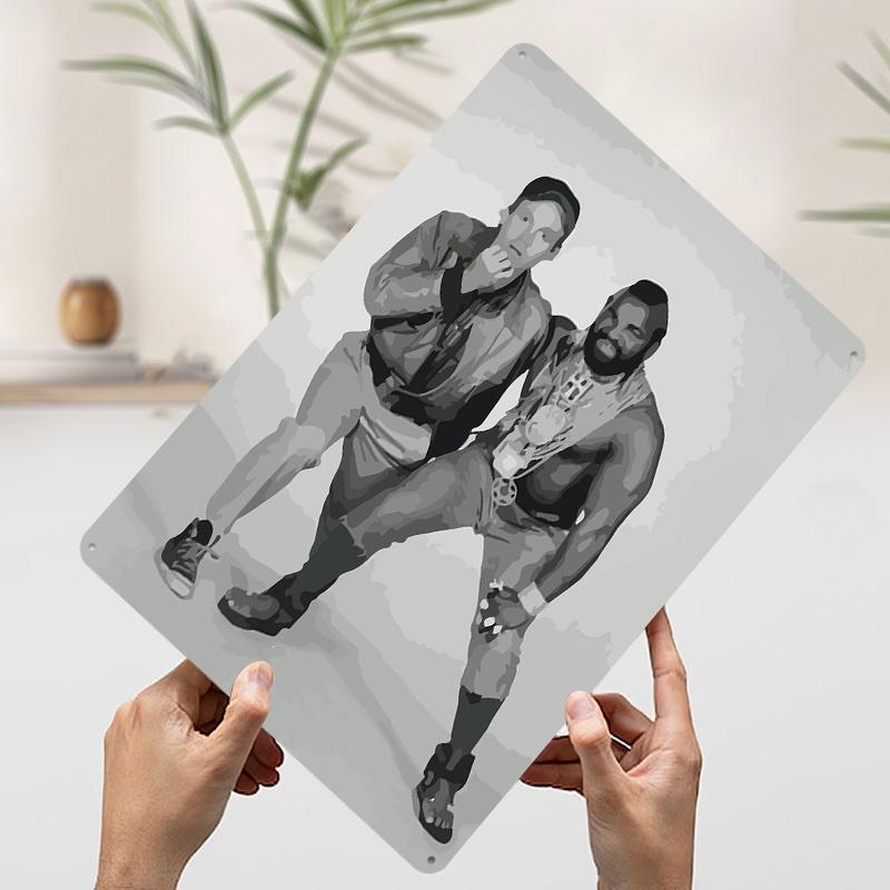 

The ATeam Murdock and BA Baracus Tin Plaque Poster Customized Wall Art Retro Vintage Metal Signs for Man Cave Coffee Bar 7.9x11.8In(20x30cm)