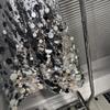 Spring 2026 Silver Sequin High-Waisted A-Line Long Skirt